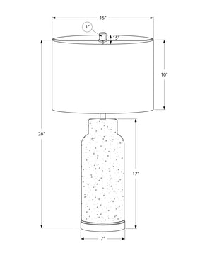 I 9909 - Luminaire, 28''H, Lampe De Table, Verre Rose Poussiéreux, Abat-jour Gris, Contemporain, Moderne - Simple Boutique
