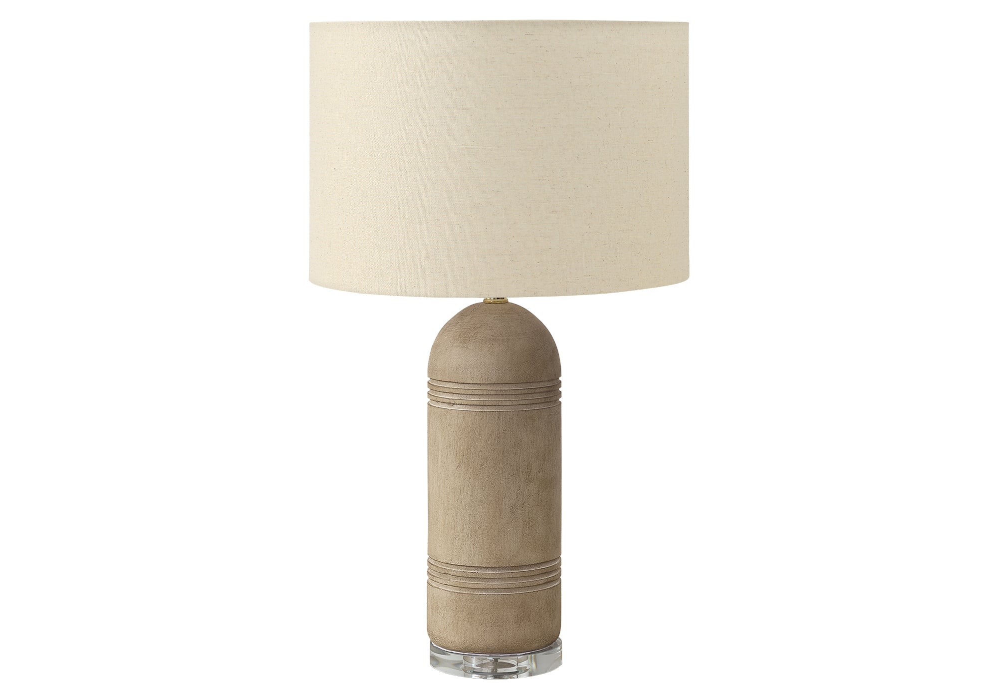 I 9915 - Luminaire, 28''H, Lampe De Table, Résine Brune, Abat-jour Beige, Contemporain, Moderne - Simple Boutique