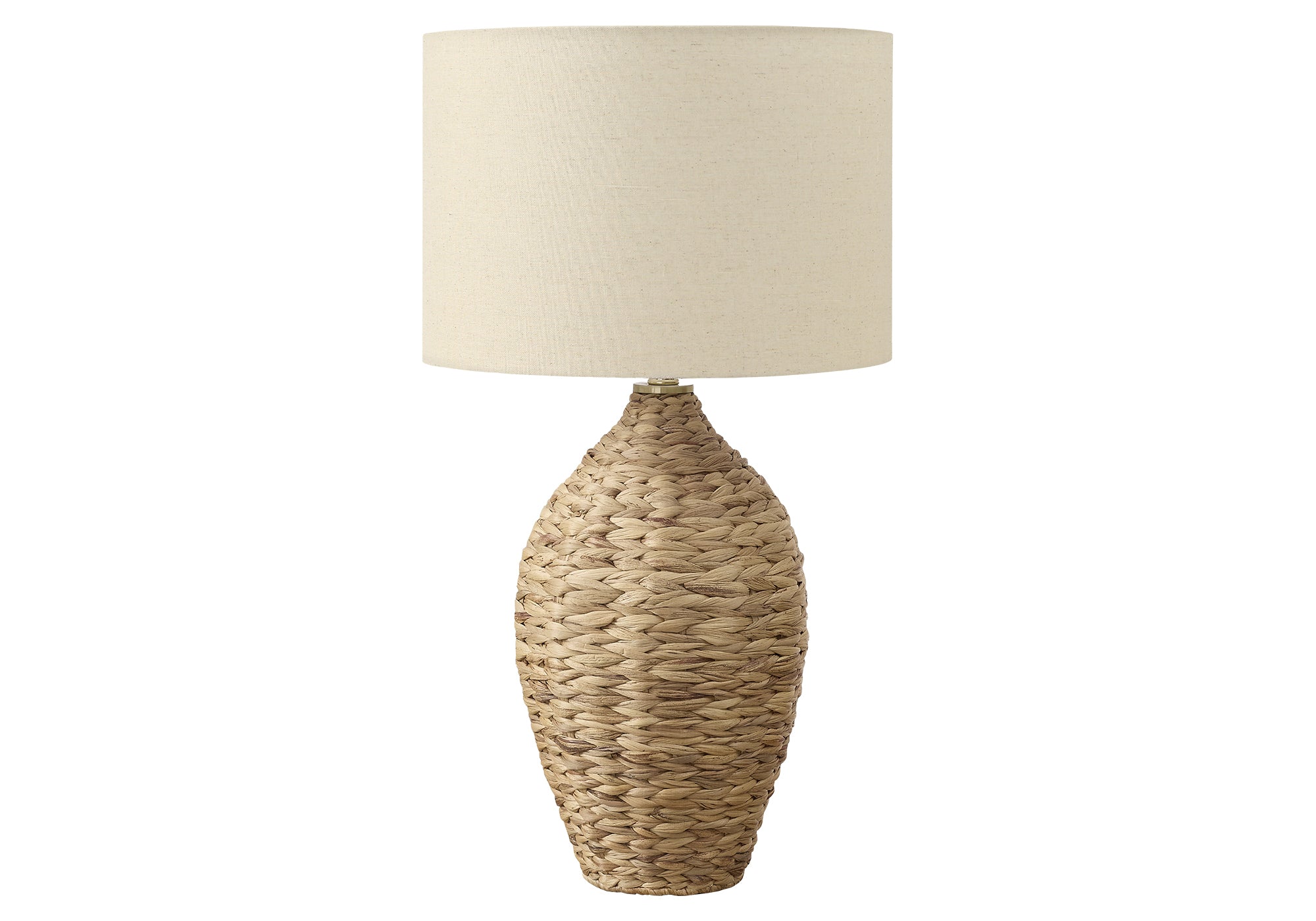 I 9917 - Luminaire, 30''H, Rotin Naturel, Abat-jour Beige, Transitionnel - Simple Boutique