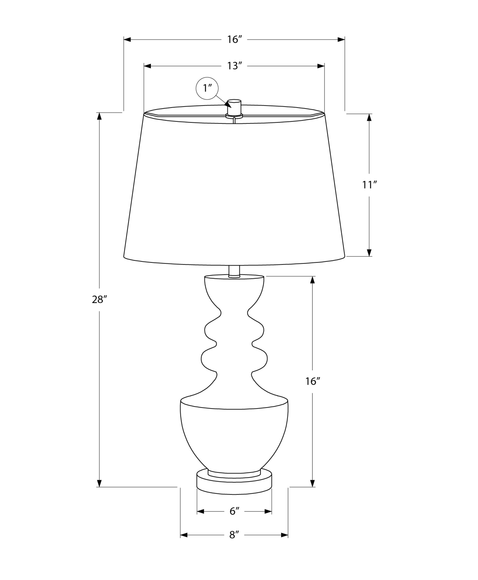 I 9921 - Luminaire, 28''H, Lampe De Table, Résine Beige, Abat-jour Beige, Transitionnel - Simple Boutique
