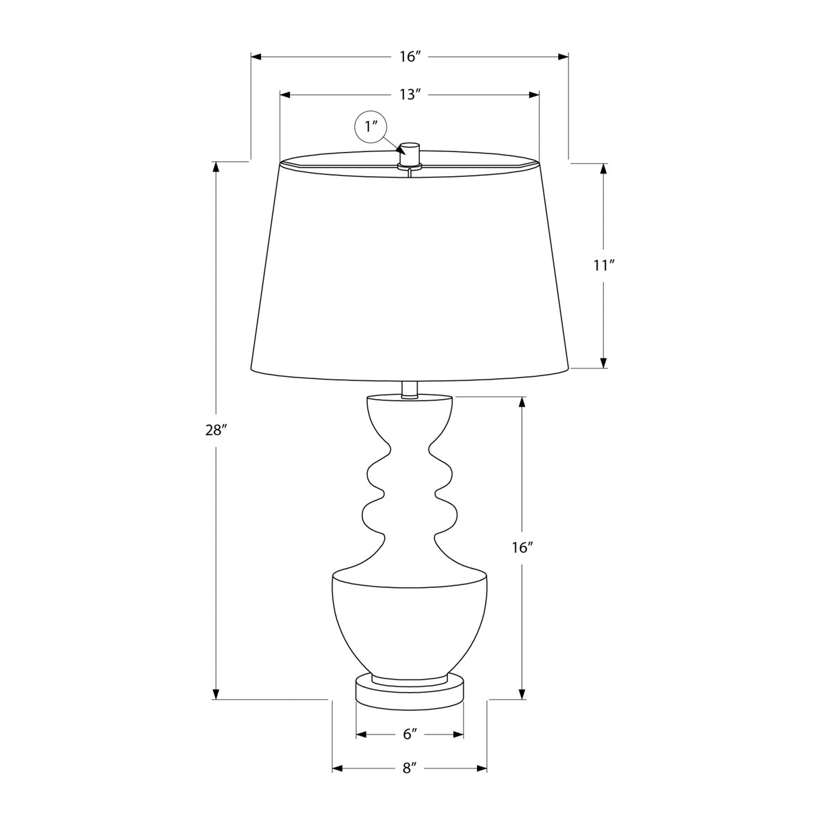 Monarch Specialties I 9921 - Luminaire, 28''H, Lampe De Table, Résine Beige, Abat-jour Beige, Transitionnel - Simple Boutique