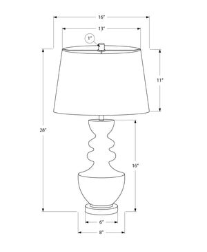 I 9922 - Luminaire, 28''H, Lampe De Table, Résine Grise, Abat-jour Gris, Transitionnel - Simple Boutique