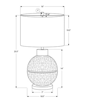 I 9925 - Luminaire, 26''H, Lampe De Table, Résine Brune / Dorée, Abat-jour Beige, Contemporain, Moderne - Simple Boutique