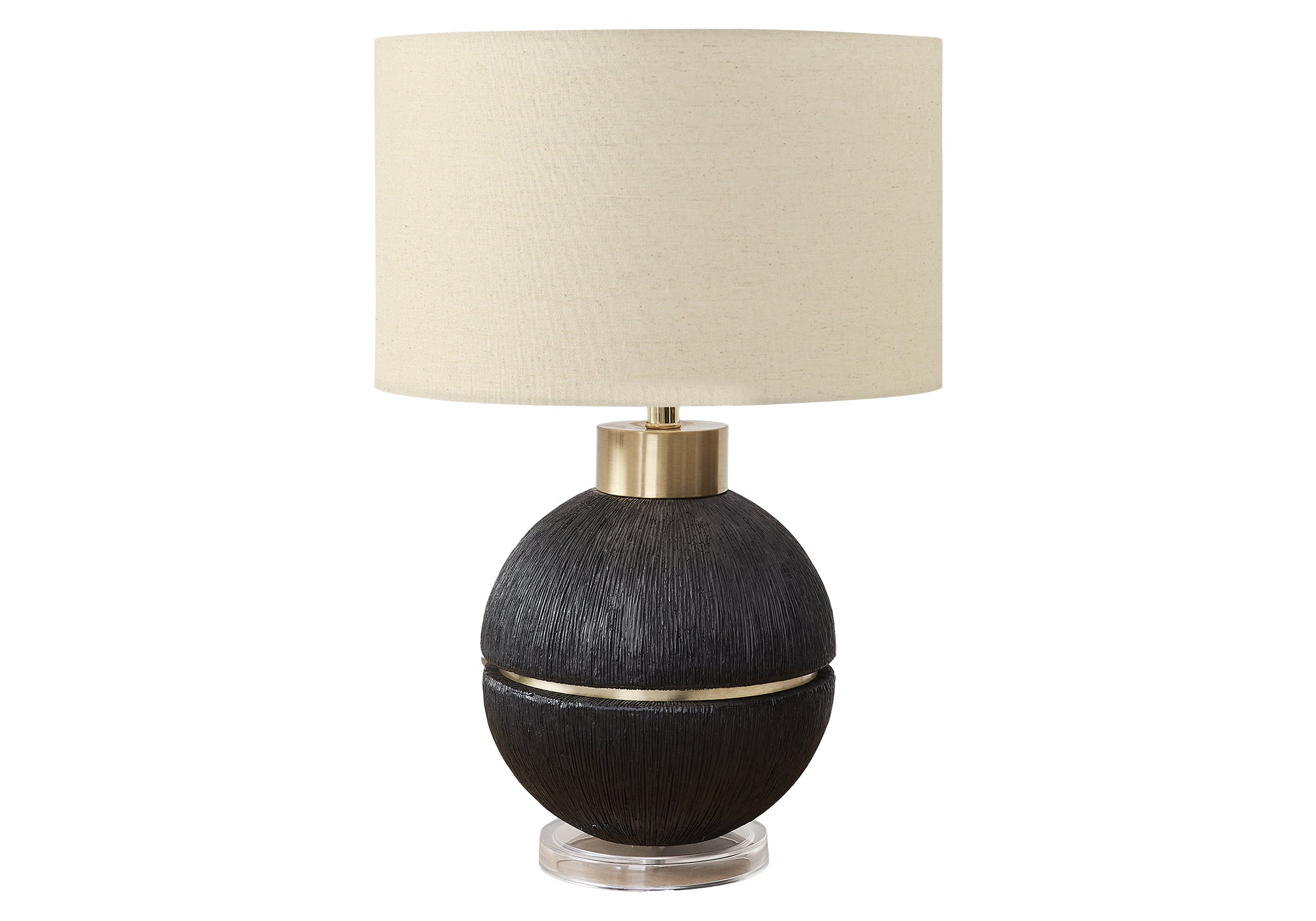 I 9926 - Luminaire, 26''H, Lampe De Table, Résine Brune / Dorée, Abat-jour Beige, Contemporain, Moderne - Simple Boutique