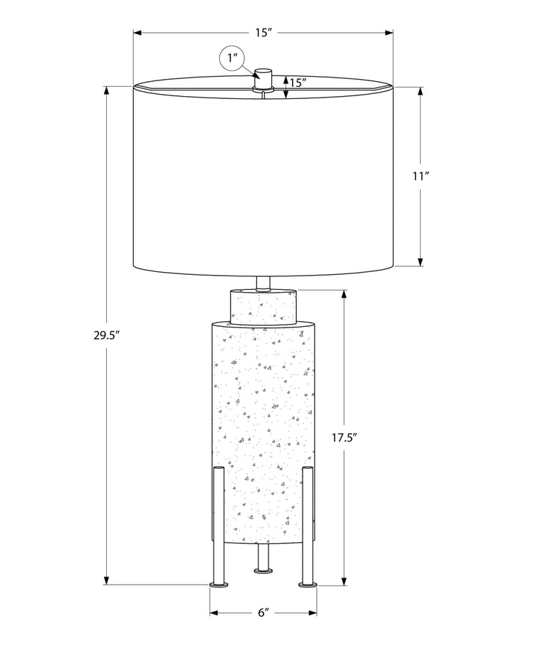 I 9928 - Luminaire, 30''H, Lampe De Table, Résine Beige, Abat-jour Ivoire / Crème, Transitionnel - Simple Boutique