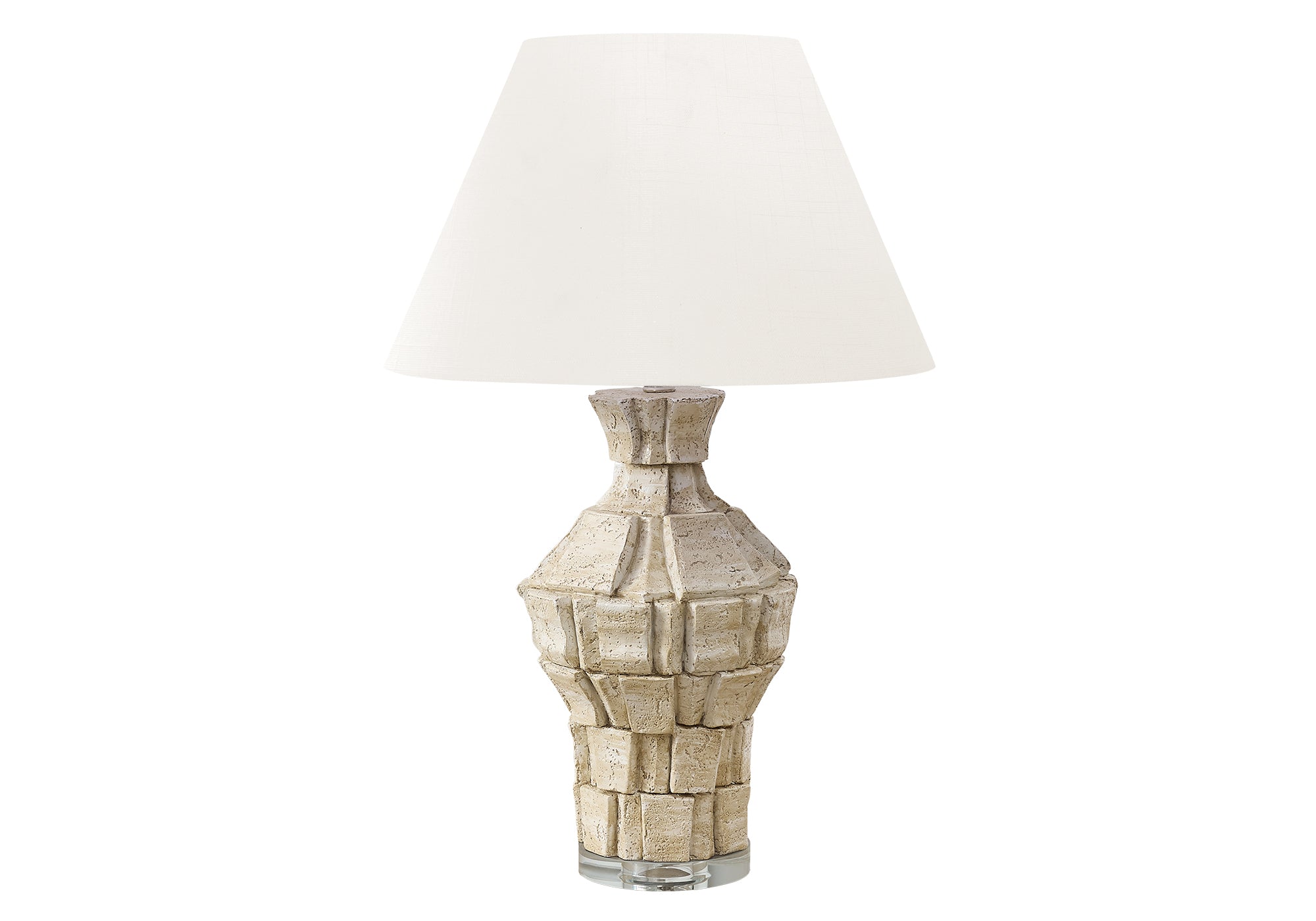 I 9934 - Luminaire, 28''H, Lampe De Table, Résine Beige, Abat-jour Ivoire / Crème, Contemporain, Moderne - Simple Boutique