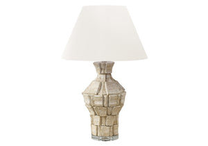 I 9934 - Luminaire, 28''H, Lampe De Table, Résine Beige, Abat-jour Ivoire / Crème, Contemporain, Moderne - Simple Boutique