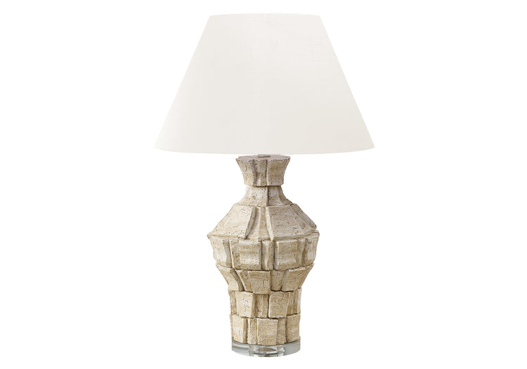 I 9934 - Luminaire, 28''H, Lampe De Table, Résine Beige, Abat-jour Ivoire / Crème, Contemporain, Moderne - Simple Boutique