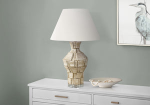 I 9934 - Luminaire, 28''H, Lampe De Table, Résine Beige, Abat-jour Ivoire / Crème, Contemporain, Moderne - Simple Boutique