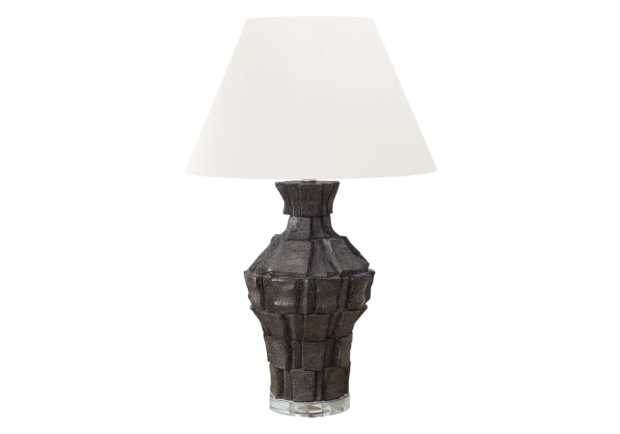 I 9935 - Luminaire, 28''H, Lampe De Table, Résine Noire, Abat-jour Ivoire / Crème, Contemporain, Moderne - Simple Boutique