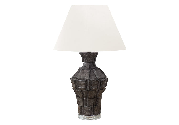 I 9935 - Luminaire, 28''H, Lampe De Table, Résine Noire, Abat-jour Ivoire / Crème, Contemporain, Moderne - Simple Boutique