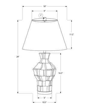 I 9936 - Luminaire, 28''H, Lampe De Table, Résine Grise, Abat-jour Ivoire / Crème, Contemporain, Moderne - Simple Boutique