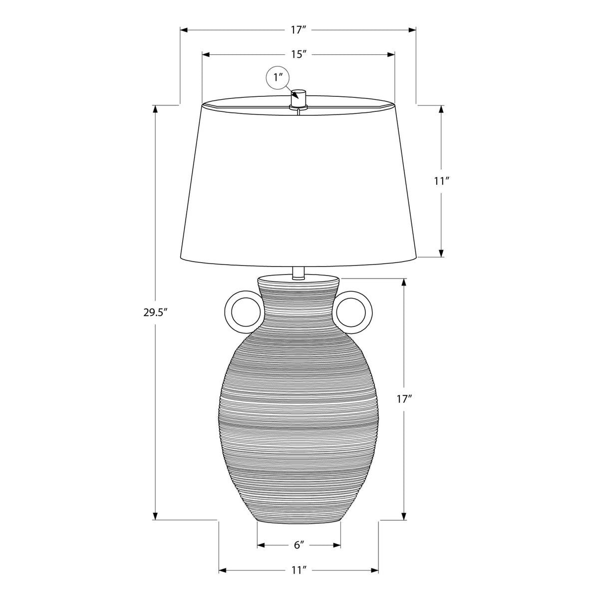 Monarch Specialties I 9943 - Luminaire, 30''H, Lampe De Table, Céramique Blanche, Abat-jour Ivoire / Crème, Transitionnel - Simple Boutique