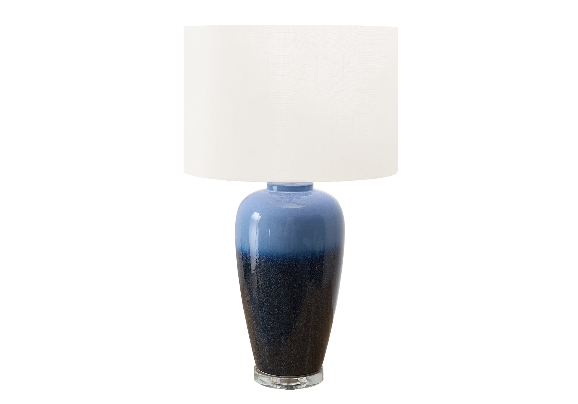 I 9947 - Luminaire, 29''H, Lampe De Table, Céramique Bleue, Abat-jour Ivoire / Crème, Contemporain, Moderne - Simple Boutique