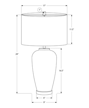 I 9947 - Luminaire, 29''H, Lampe De Table, Céramique Bleue, Abat-jour Ivoire / Crème, Contemporain, Moderne - Simple Boutique