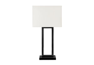 I 9950 - Luminaire, Lampe De Table, Port Usb Inclus, 28''H, Métal Noir, Abat-jour Ivoire / Crème - Simple Boutique