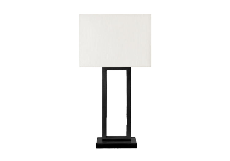 I 9950 - Luminaire, Lampe De Table, Port Usb Inclus, 28''H, Métal Noir, Abat-jour Ivoire / Crème - Simple Boutique