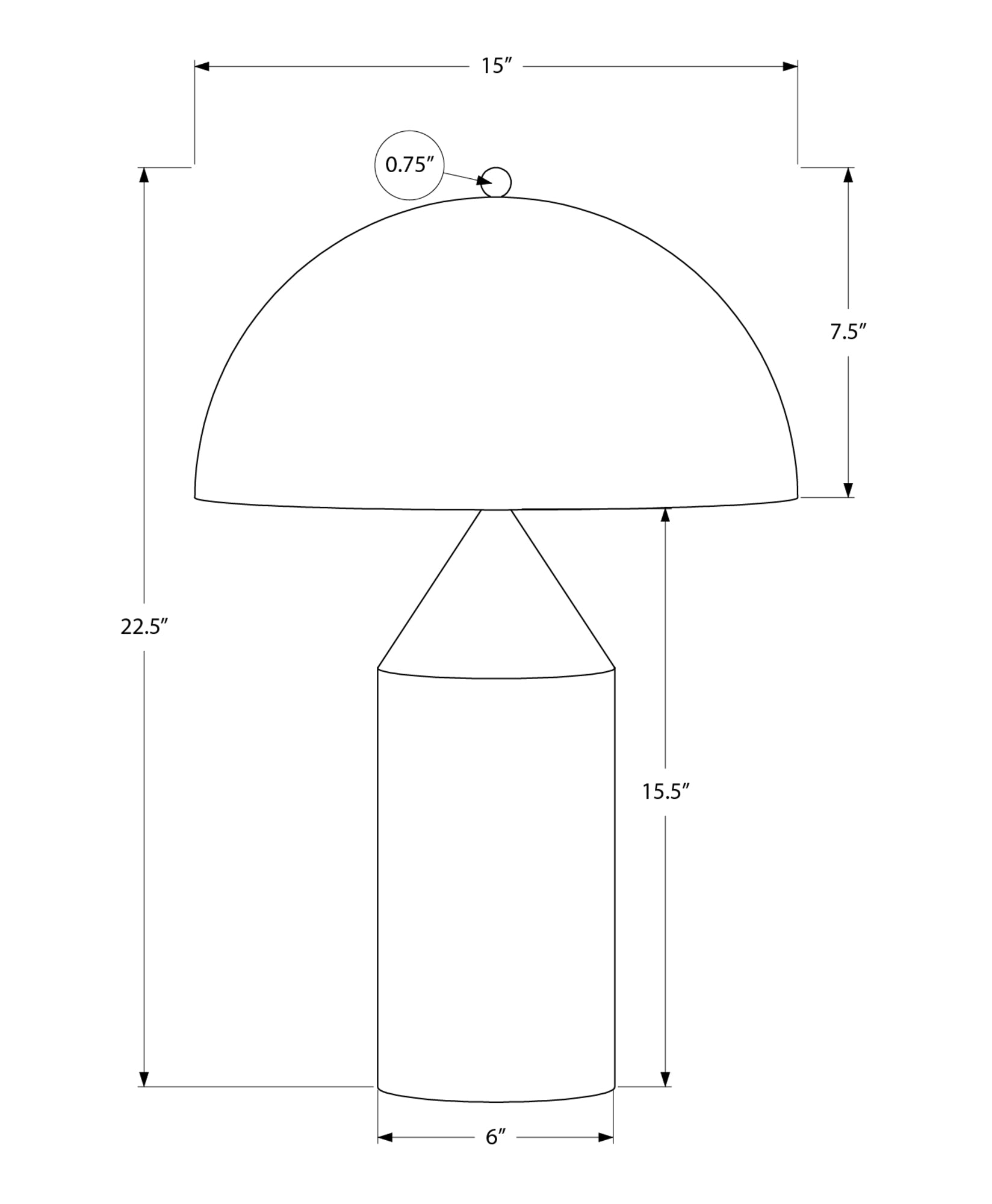 I 9952 - Luminaire, Lampe De Table, 23''H, Métal Noir - Simple Boutique
