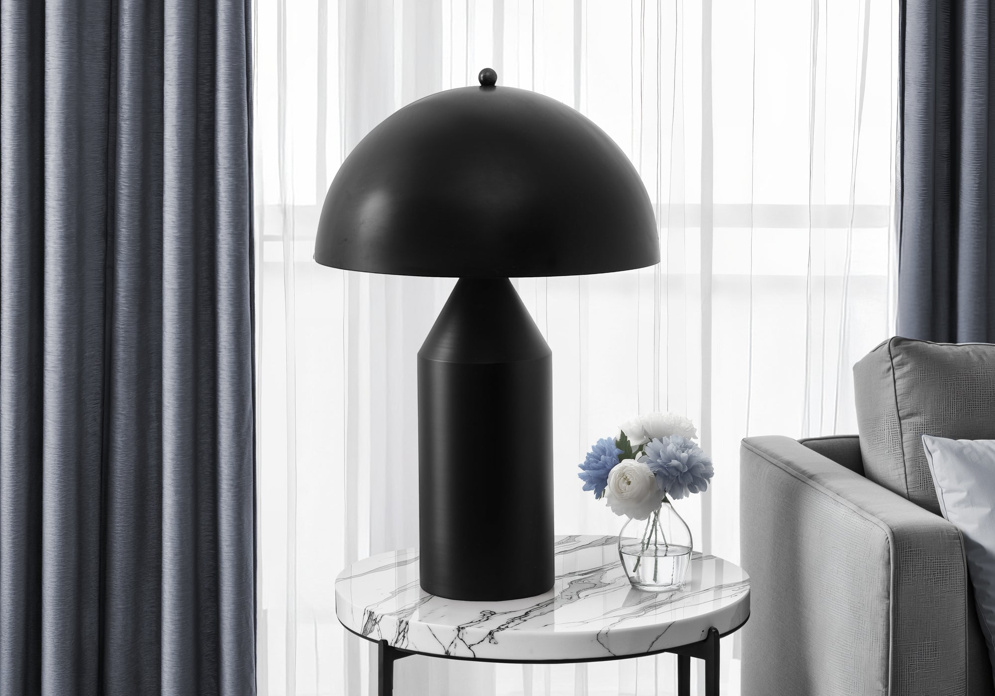 I 9952 - Luminaire, Lampe De Table, 23''H, Métal Noir - Simple Boutique