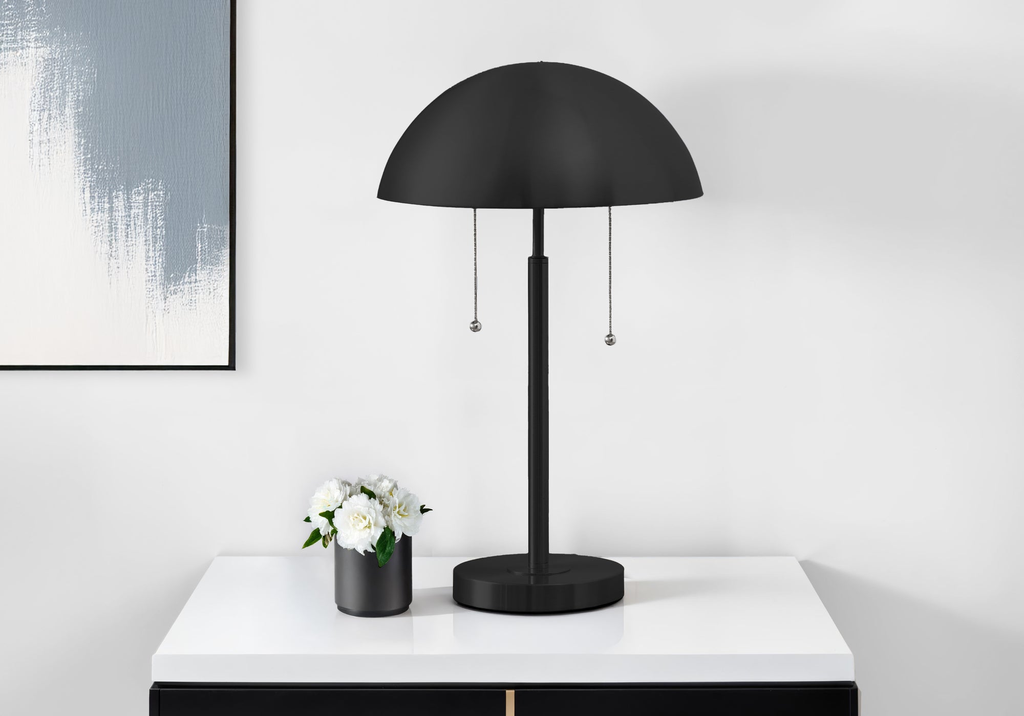 I 9953 - Luminaire, 20''H, Lampe De Table, Métal Noir, Contemporain - Simple Boutique