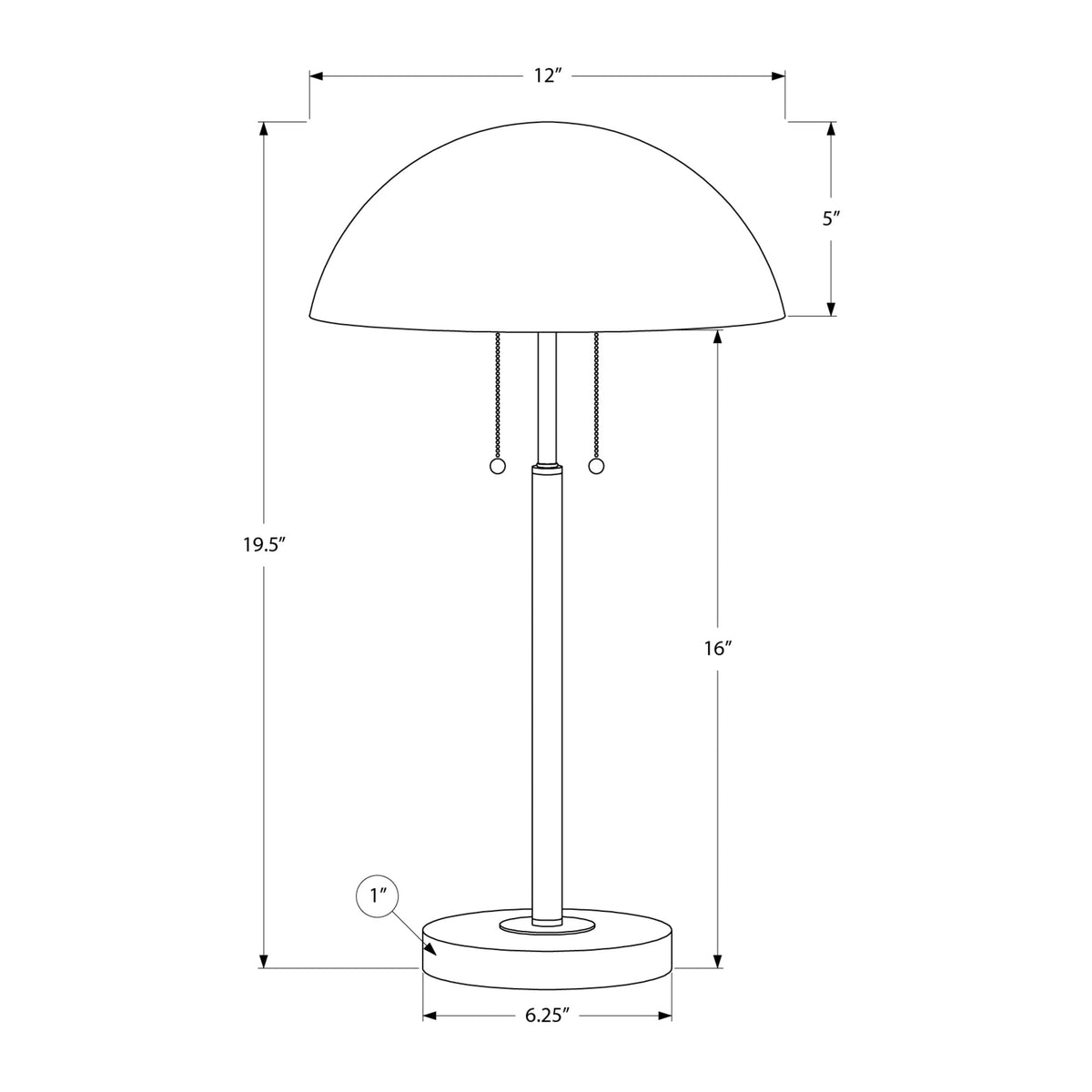Monarch Specialties I 9954 - Luminaire, 20''H, Lampe De Table, Métal Argenté, Contemporain, Moderne - Simple Boutique