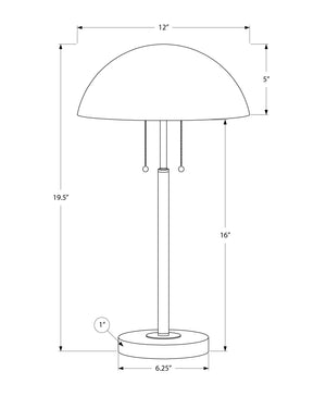 I 9954 - Luminaire, 20''H, Lampe De Table, Métal Argenté, Contemporain, Moderne - Simple Boutique