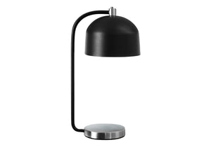 I 9955 - Luminaire, 18''H, Lampe De Table, Métal Noir, Métal Argenté, Contemporain - Simple Boutique