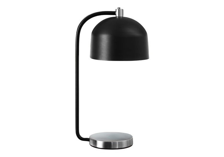 I 9955 - Luminaire, 18''H, Lampe De Table, Métal Noir, Métal Argenté, Contemporain - Simple Boutique