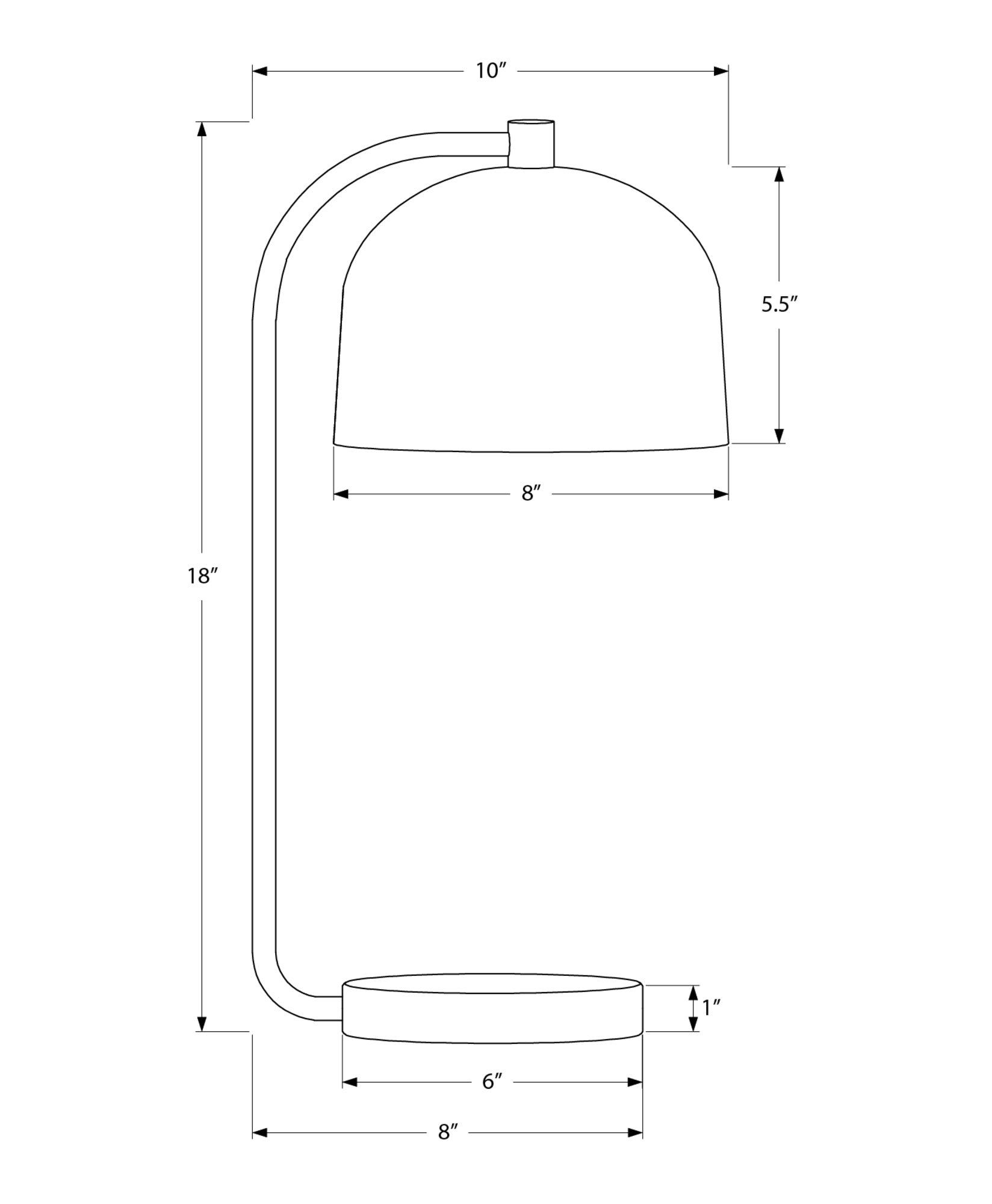 I 9955 - Luminaire, 18''H, Lampe De Table, Métal Noir, Métal Argenté, Contemporain - Simple Boutique