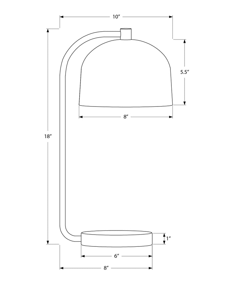 I 9955 - Luminaire, 18''H, Lampe De Table, Métal Noir, Métal Argenté, Contemporain - Simple Boutique