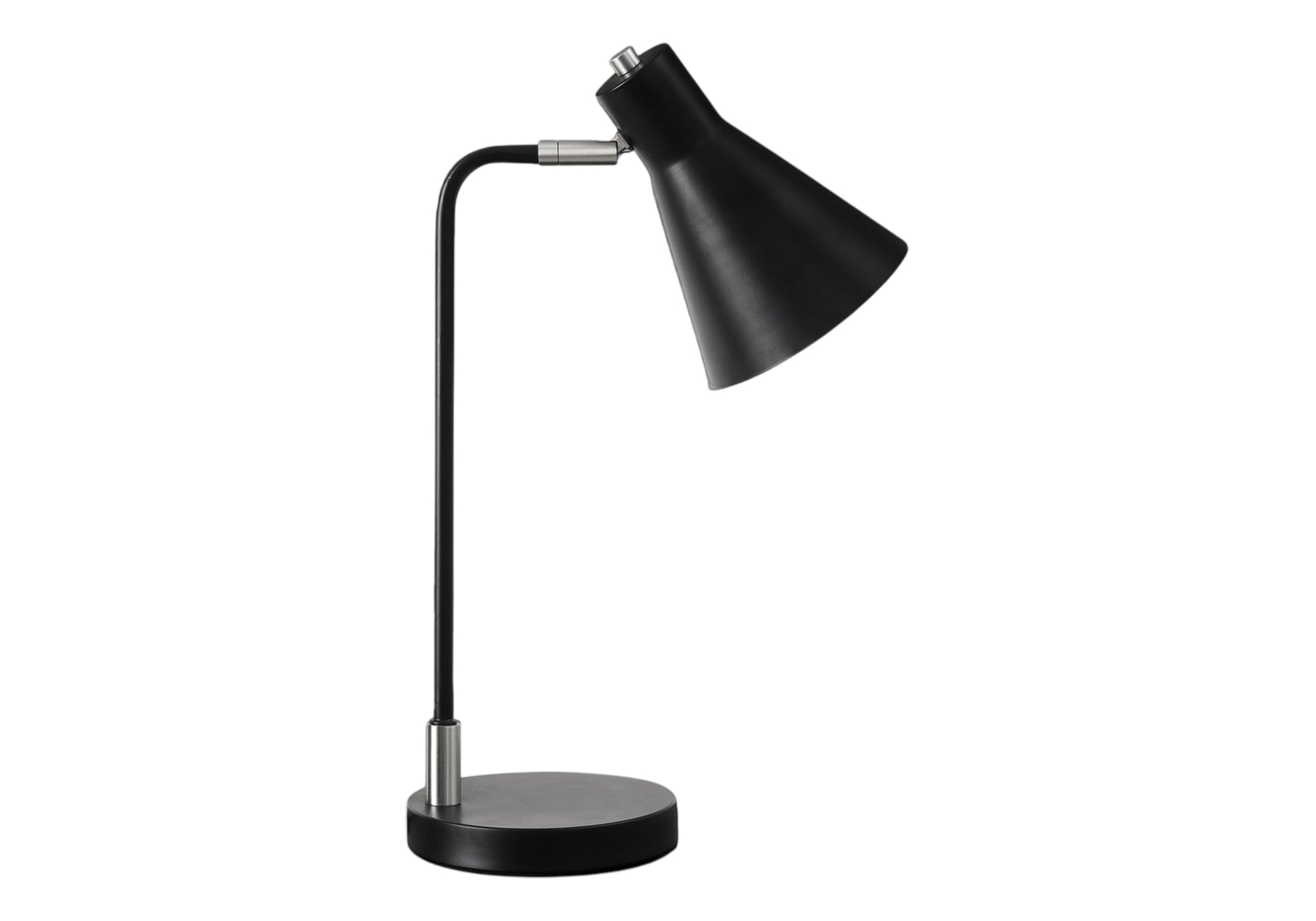 I 9956 - Luminaire, 17''H, Lampe De Table, Métal Noir, Métal Argenté, Contemporain - Simple Boutique