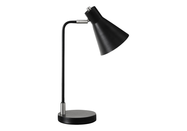 I 9956 - Luminaire, 17''H, Lampe De Table, Métal Noir, Métal Argenté, Contemporain - Simple Boutique