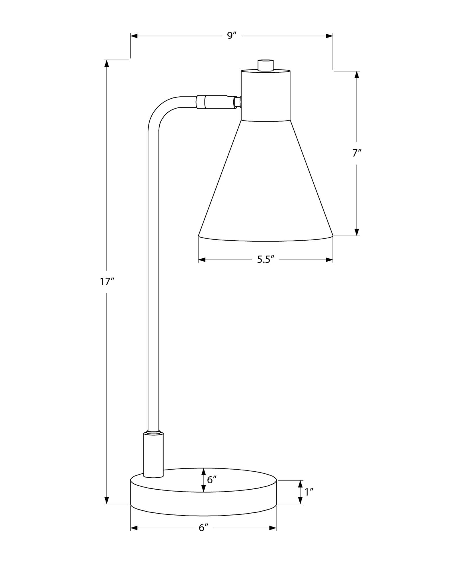 I 9956 - Luminaire, 17''H, Lampe De Table, Métal Noir, Métal Argenté, Contemporain - Simple Boutique
