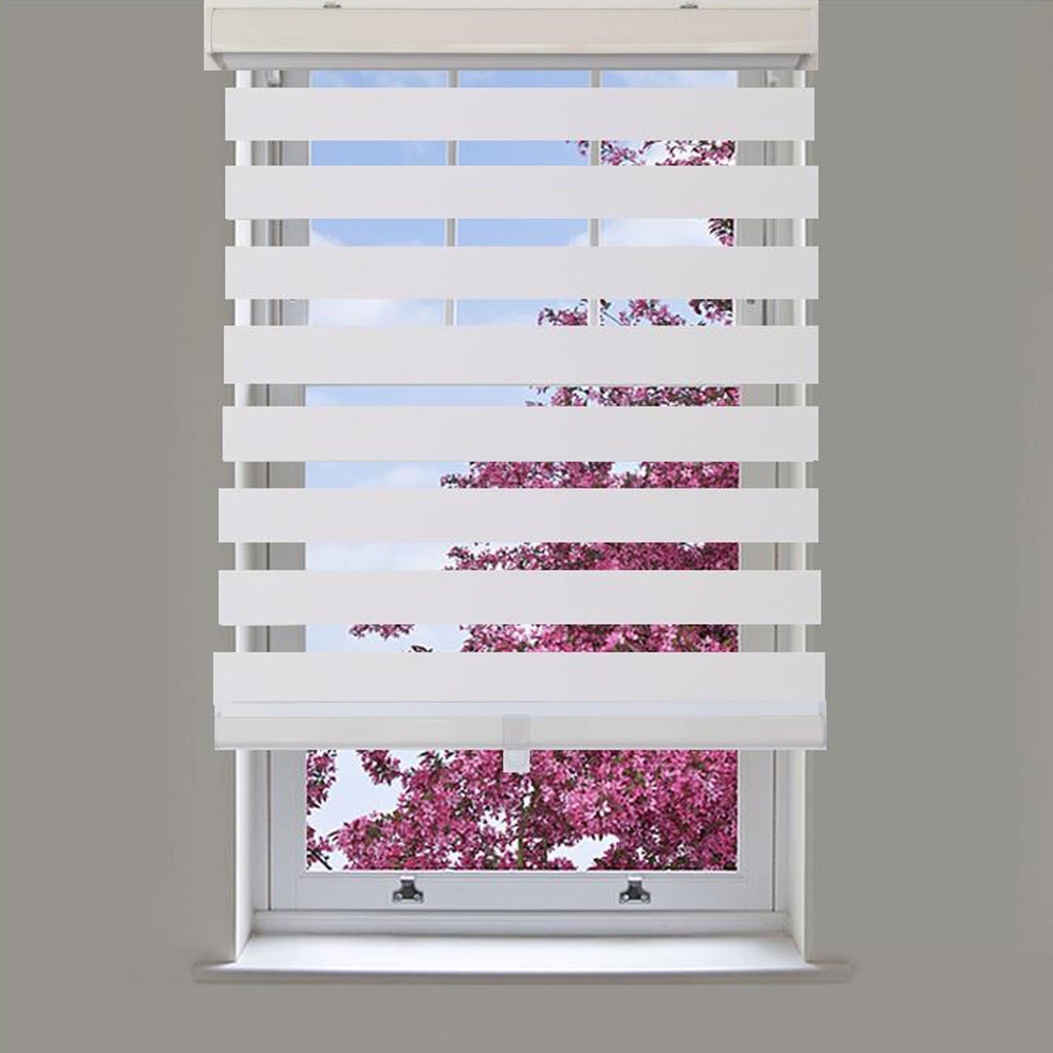 ITY Holly Stone - Store de Fenêtre à Toile Alternée 22" X 84" Sans Cordon, Tissu Occultant, Blanc - Simple Boutique