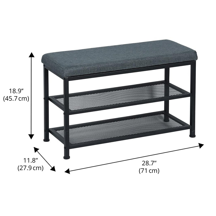 ITY International - Banc d'entrée avec Rangement pour Chaussure, Gris - Simple Boutique