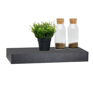 ITY International - Ensemble de 3 Mini Tablette Flottante Mural, 12" x 5.1" x 1.5", Noir - Simple Boutique