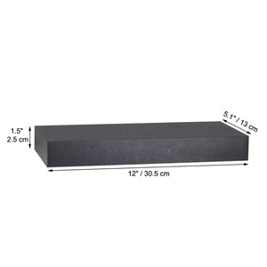 ITY International - Ensemble de 3 Mini Tablette Flottante Mural, 12" x 5.1" x 1.5", Noir - Simple Boutique