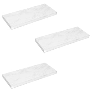 ITY International - Ensemble de 3 Tablette Flottante Mural, 23.6" x 9.25" x 1.5", Marbre Blanc - Simple Boutique