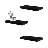 ITY International - Ensemble de 3 Tablette Flottante Mural, 23.6" x 9.25" x 1.5", Noir - Simple Boutique