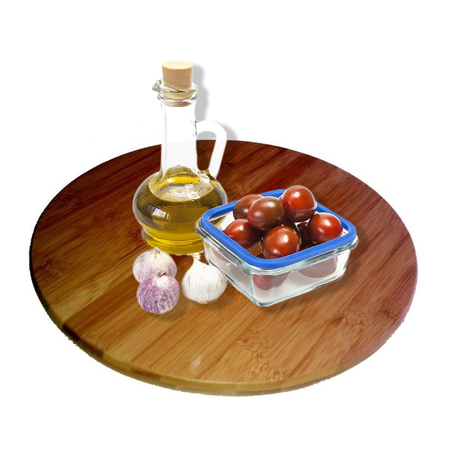 ITY International - Plateau Tournant Lazy Susan, Diamètre de 12.6", Fait en Bambou - Simple Boutique