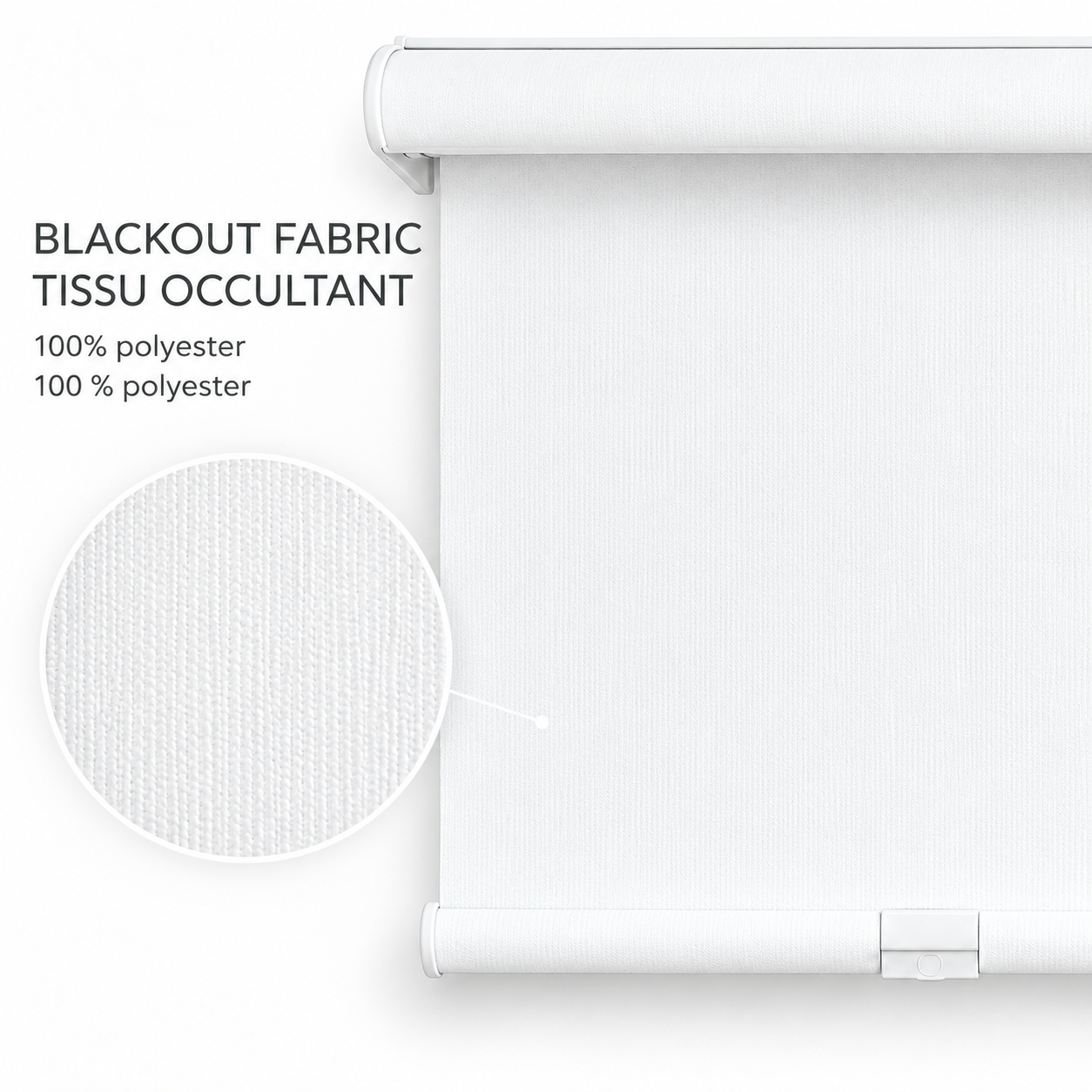 ITY Oliver Stone - Store de Fenêtre à Rouleau 22" X 84" Sans Cordon, Tissu Occultant en Polyester, Blanc - Simple Boutique