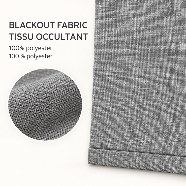ITY Oliver Stone - Store de Fenêtre à Rouleau 22" X 84" Sans Cordon, Tissu Occultant en Polyester, Gris - Simple Boutique