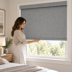 ITY Oliver Stone - Store de Fenêtre à Rouleau 22" X 84" Sans Cordon, Tissu Occultant en Polyester, Gris - Simple Boutique