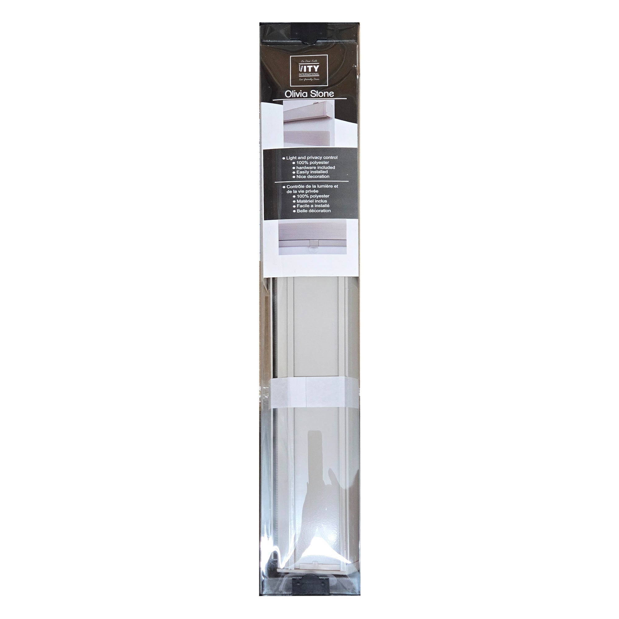 ITY Olivia Stone - Store de Fenêtre à Toile Alternée 55" X 84" Sans Cordon Beige - Simple Boutique