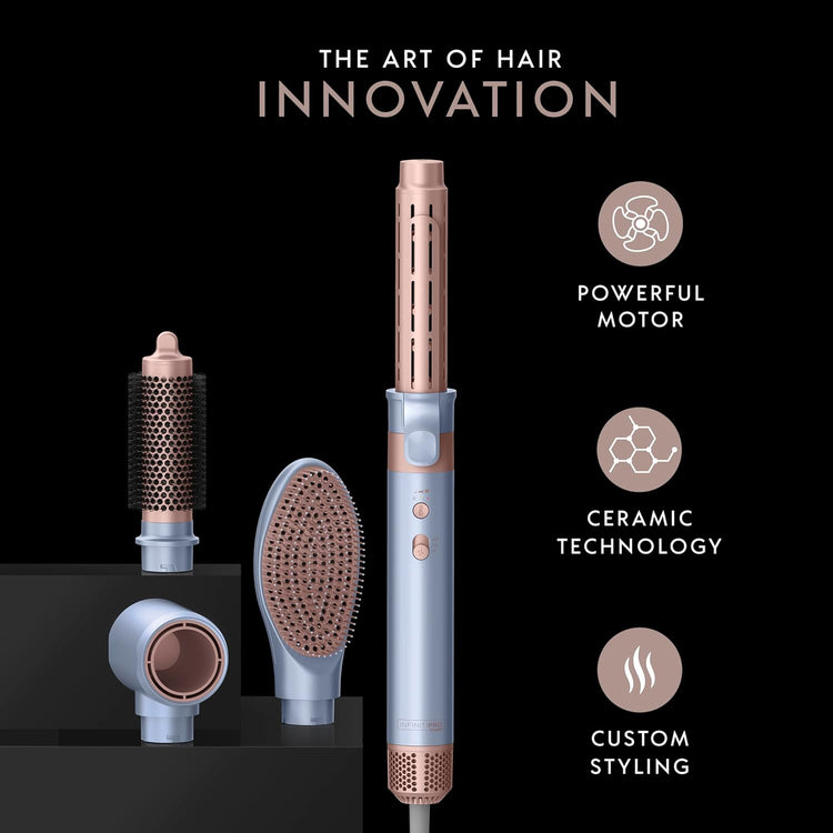 InfinitiPRO - Baguette de Coiffage/Brosse à Air Chaud avec Accessoires, 1200 Watts, Bleu - Simple Boutique