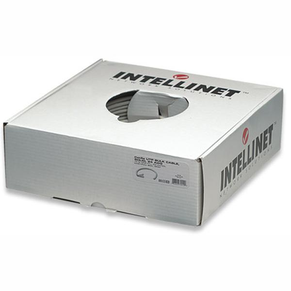 Intellinet Câble Réseau Cat5e UTP Toronné 350 MHz, CM, Gris, Bobine de 250 pieds - Simple Boutique