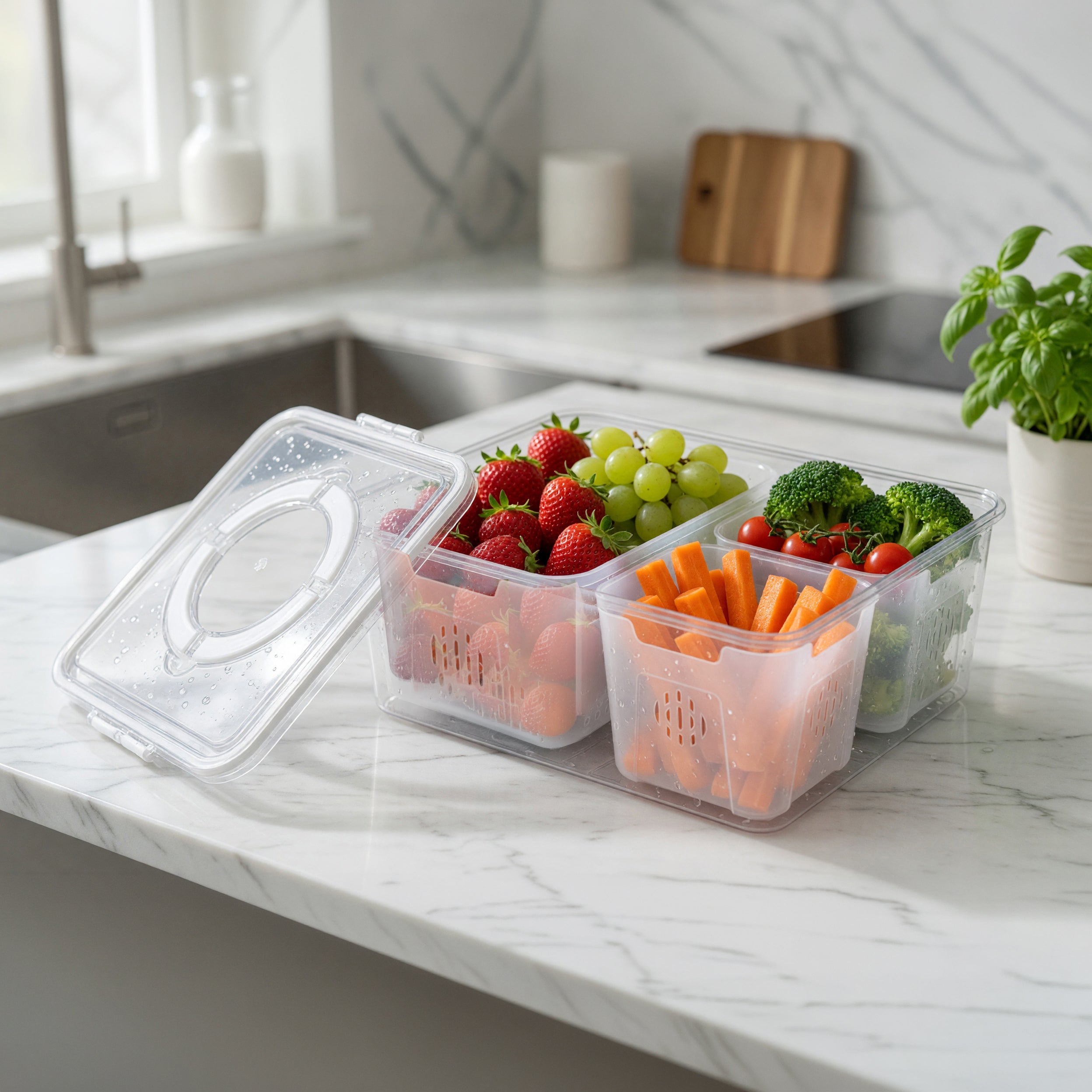 JS Gourmet Boîte à collations multifonction à 3 compartiments avec poignées - Simple Boutique