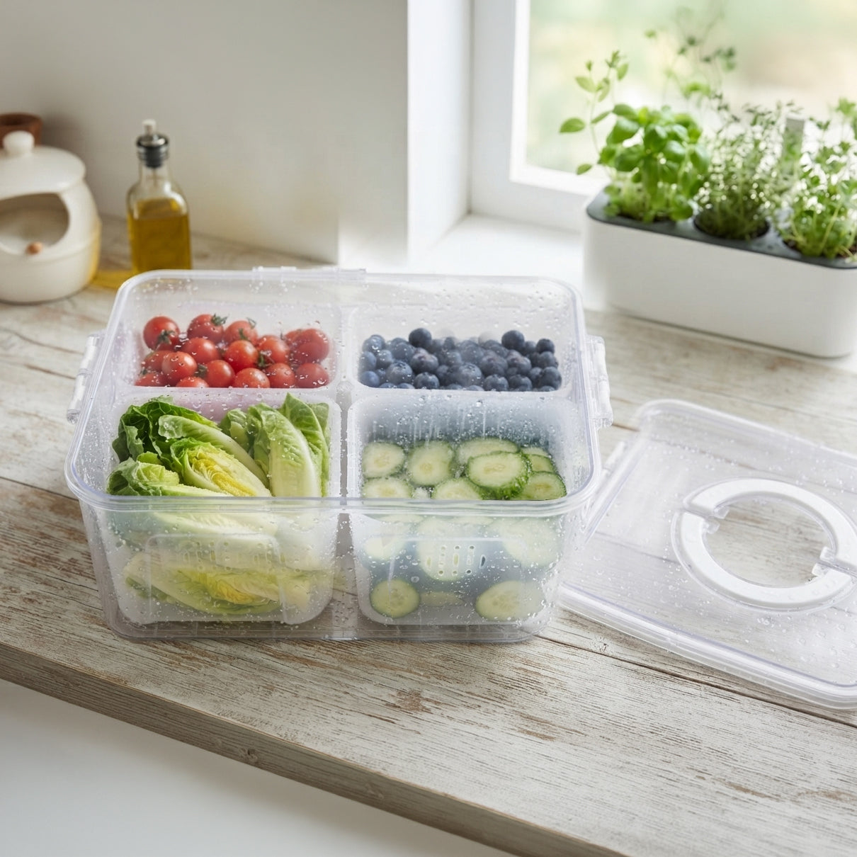 JS Gourmet Boîte à collations multifonction à 4 compartiments avec poignées - Simple Boutique