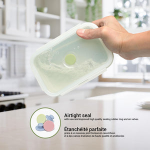 JS Gourmet Boîte à déjeuner pliable en silicone, Lot de 4 - Simple Boutique
