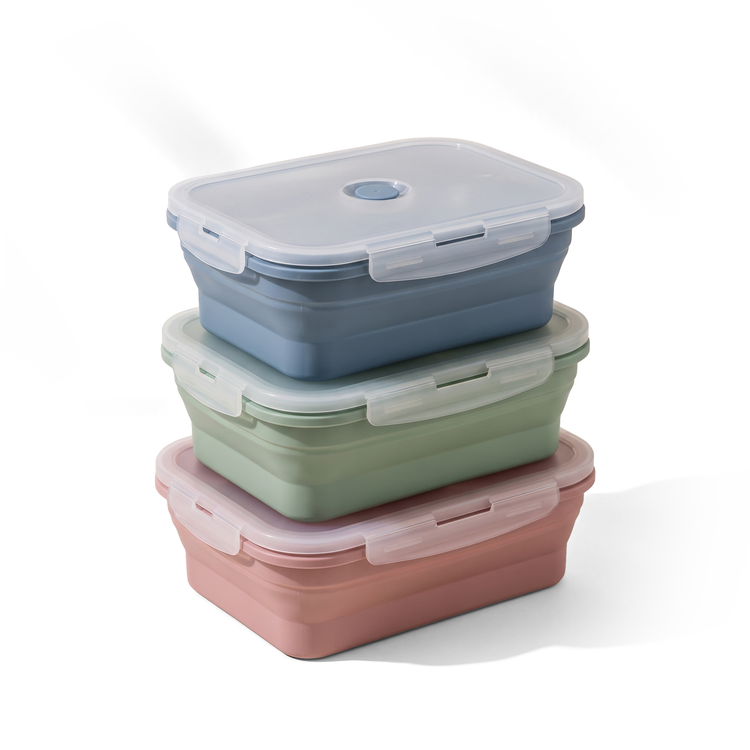 JS Gourmet Boîte à déjeuner pliable en silicone, lot de 4 - Simple Boutique